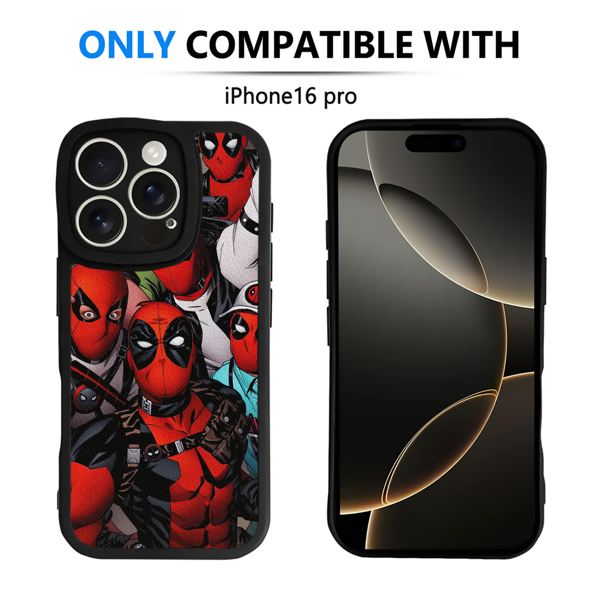 （画像用） Deadpool デッドプール 【iPhone 16シリーズ対応】シリコンスマホケース（レザー調） 材質：シリコン